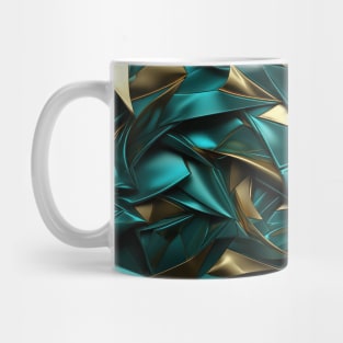 Funky Facade: Trompe-l’oeil Green Turquoise and Gold Mug